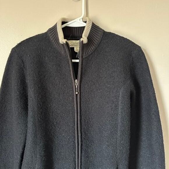 Cableas Sweater Womens MEDIUM Full Zip Wool Blend Gorpcore Outdoor Black Hiking - Picture 7 of 13